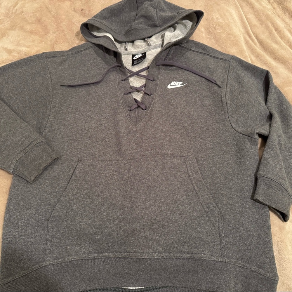 Nike women's Charcoal Lace-Up Hoodie